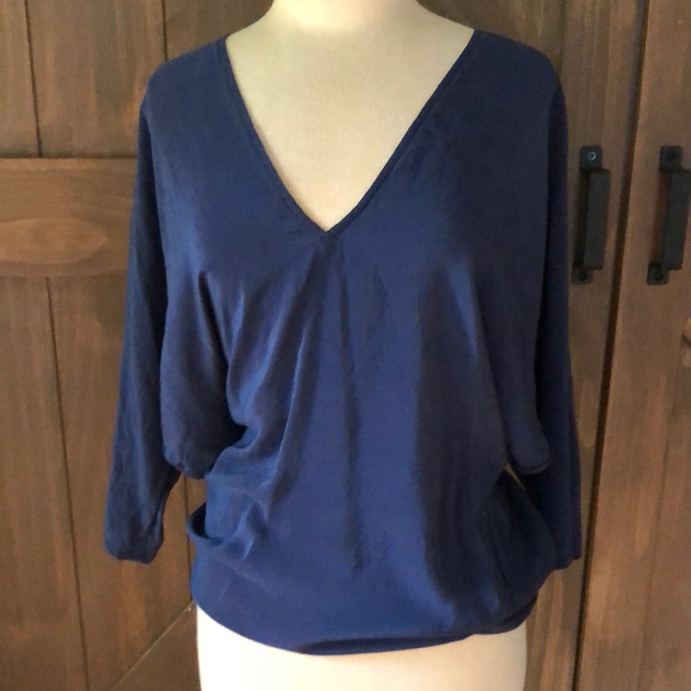 100% silk Boulee size 8 blue top